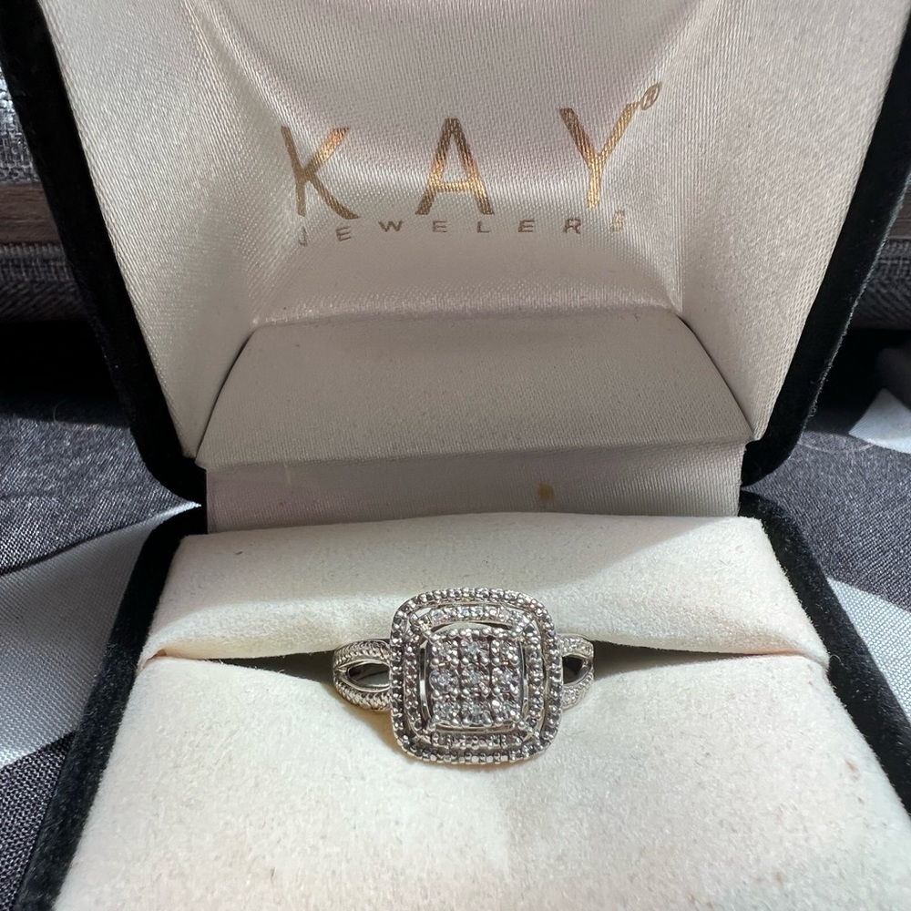 THIS IS SOLD! Diamond engagement ring size 8 from Kay’s.